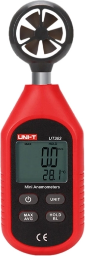 Anemometrs UNI‑T vēja ātruma un temperatūras mērīšanai
