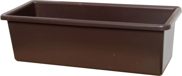 Plastic flower planter 40 cm brown