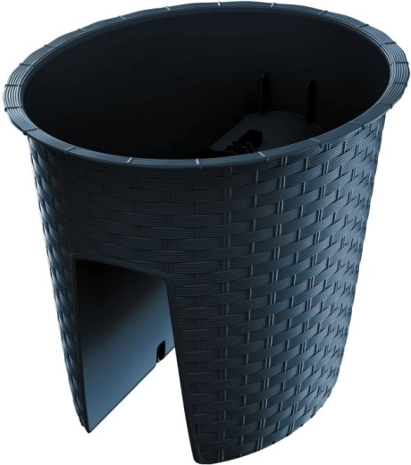 Puķu pods balkona margai Ratolla Oval 30 cm, antracīts