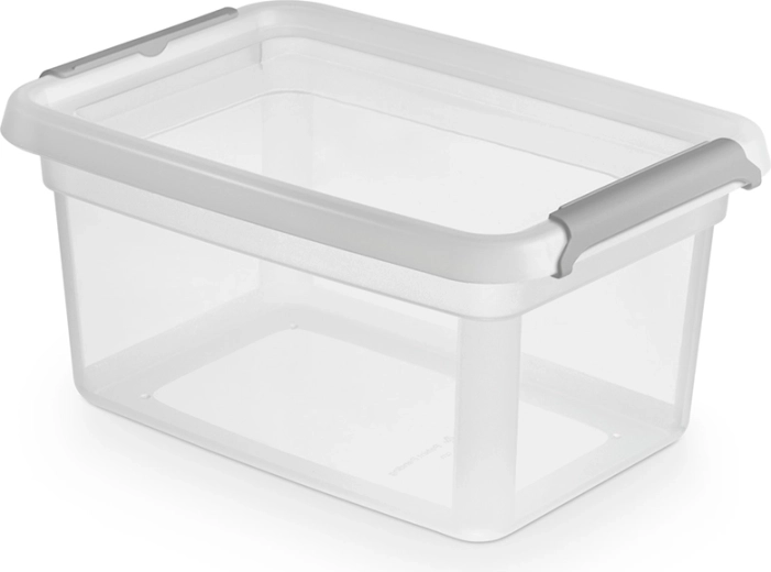 Basestore plastmasas kārba ar vāku un aizdares klipšiem 1,5 l
