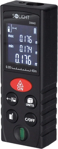 Backlit display and integrated spirit level