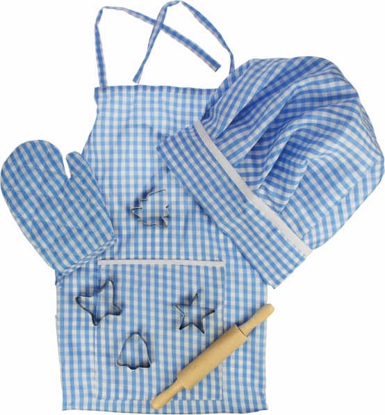 Bigjigs Toys zilais pavāra komplekts bērniem
