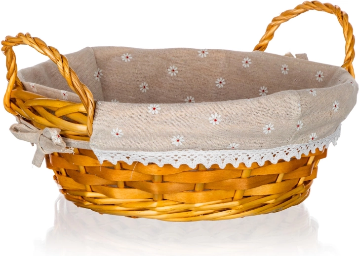 Apaļš pītais groziņš ar rokturiem DAISY 30 × 12 cm