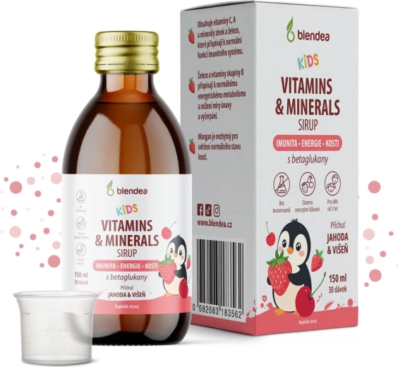 Blendea KIDS sīrups ar vitamīniem, minerālvielām un beta glikāniem 150 ml