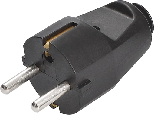 Solight straight plug IP20 black - 1 piece