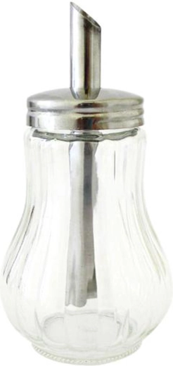 Glass sugar dispenser with stainless steel pour lid 200 ml