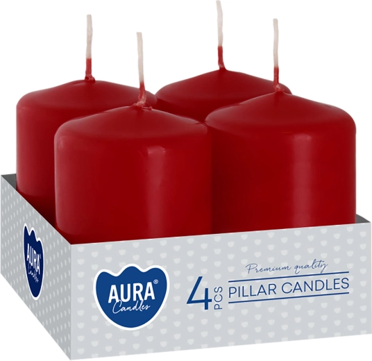 Advent candles 60 × 40 mm, burgundy red (4 pcs)