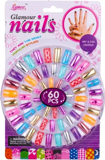 Set of adhesive nails for kids, 60 pcs