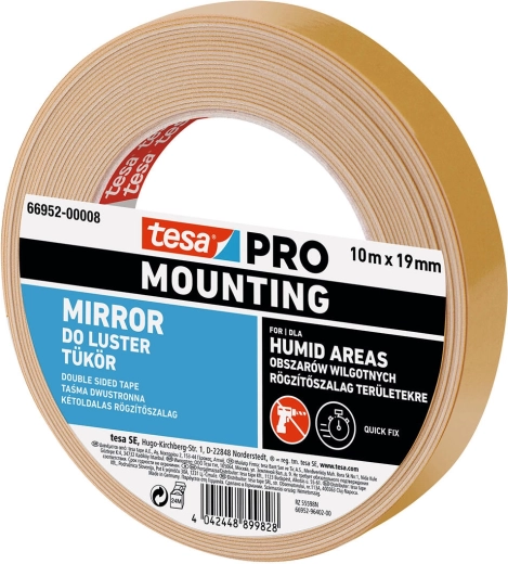 Mounting tape for mirrors 19 mm × 1.5 m Tesa