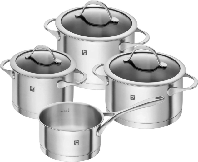 Zwilling Essence nerūsējošā tērauda katlu komplekts, 4 daļas