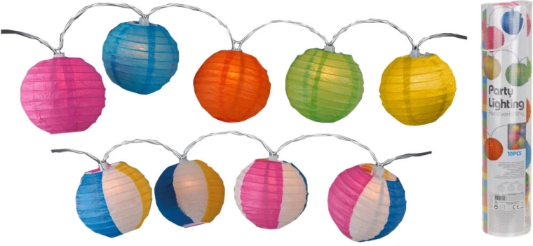 LED lantern string 10 cm, 10 LEDs, multicolor