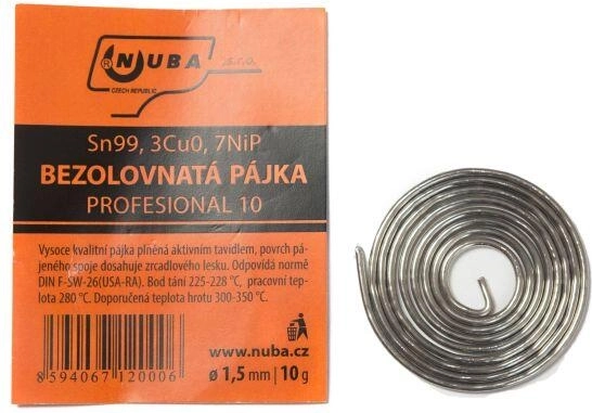 Alvas cauruļveida lodalva 1,5 mm, 10 g ar aktīvu plūsmu