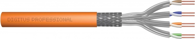 CAT7, S/FTP, Dca, solid, AWG 23/1, LSOH, 50m, orange