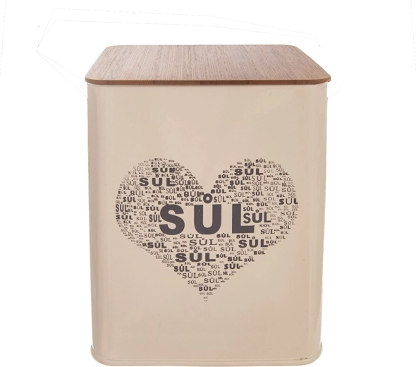 Salt Canister “Heart” with Wooden Lid