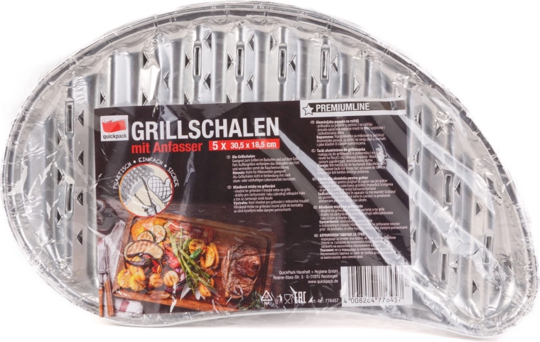 Alumīnija grilēšanas paplātes – 5 gabali