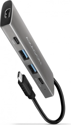 Daudzportu USB centrmezgls 5-in-1, 10Gbps, 2x USB-A + 2x USB-C + HDMI 4K/30Hz, PD 60W