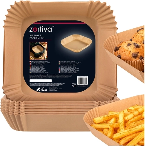 Zortiva papīra ieliktņi karstā gaisa friterim 23 × 23 cm – 100 gab.
