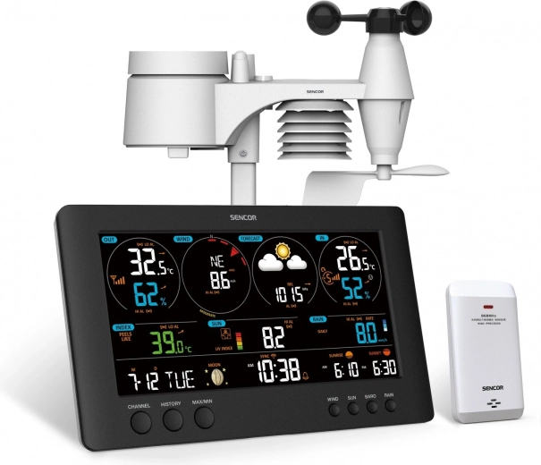 Profesionāla Wi‑Fi meteostacija ar lielu 21,4 cm LCD displeju