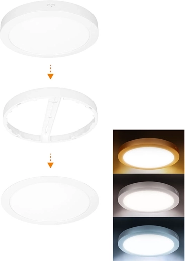 Solight LED mini panelis vannasistabai 2v1 3CCT 24 W IP54 balts apaļš