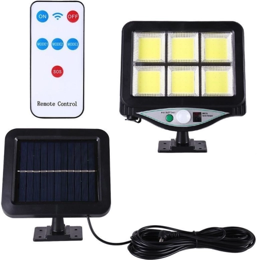 Solar LED lamp with PIR motion sensor and dusk sensor + remote control