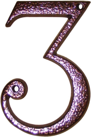 Mājas numurs 3 brūns – cinka sakausējums, augstums 117 mm