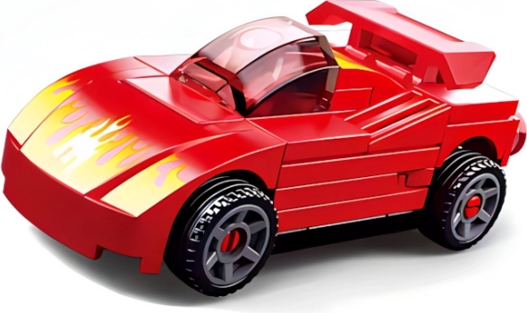 Sluban Power Bricks uzvelkamā automašīna – sarkans sporta auto