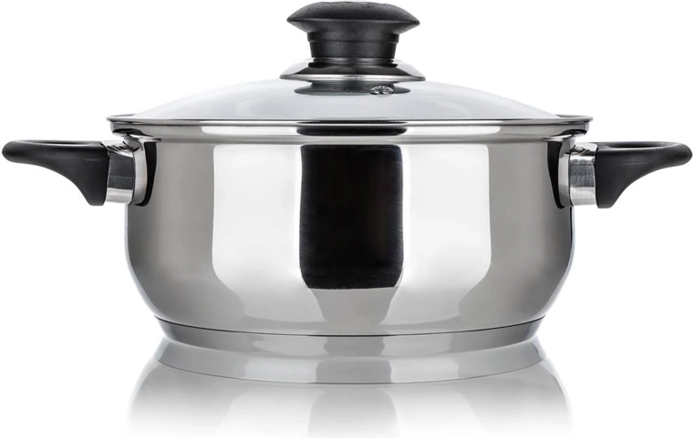 Nerūsējošā tērauda katls ar stikla vāku 18 cm, 1,7 l SUPER VALUE