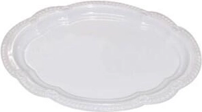 Ovāls servēšanas paplāte ar dekoratīvu maliņu 25 × 17 cm, krāsu mikss