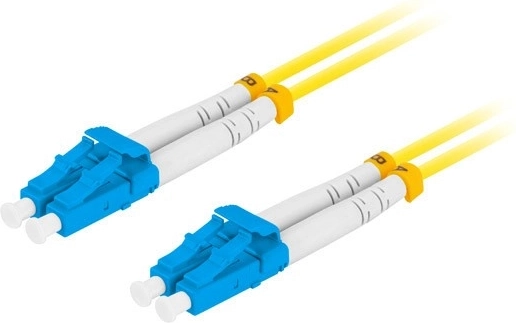 Single-mode fiber optic patch cord LC/UPC–LC/UPC duplex 2 m yellow