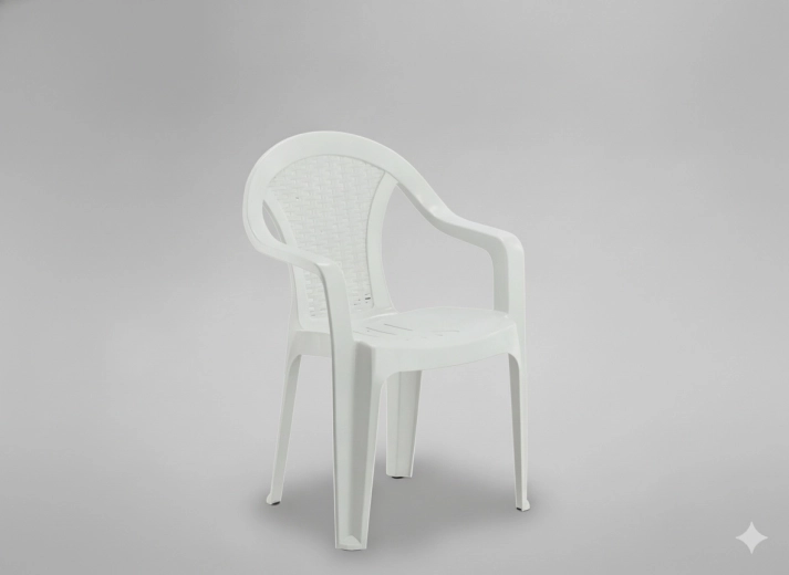 Dārza krēsls ar roku balstiem, balts 56 × 42 × 78 cm