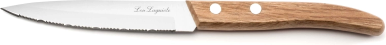 Kitchen serrated knife 21.5 cm stainless steel/wood