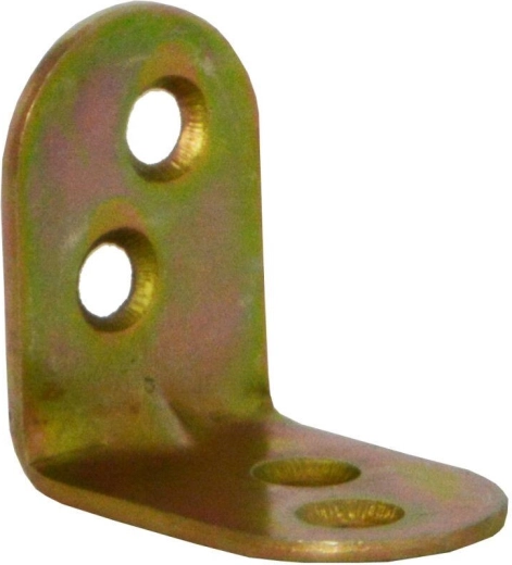 Mounting angle bracket with embossing 25 × 18 × 1.5 mm, yellow zinc plating, pack of 15 pcs