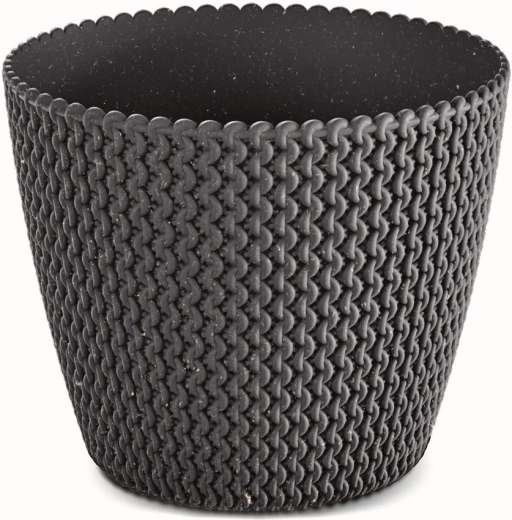 Puķu pods Splofy Eco Wood 21,8 cm – antracīts