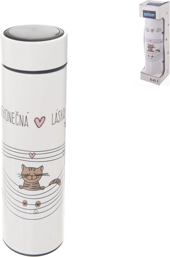 Stainless steel thermos “Infinite Love” with cat, 0.4 L