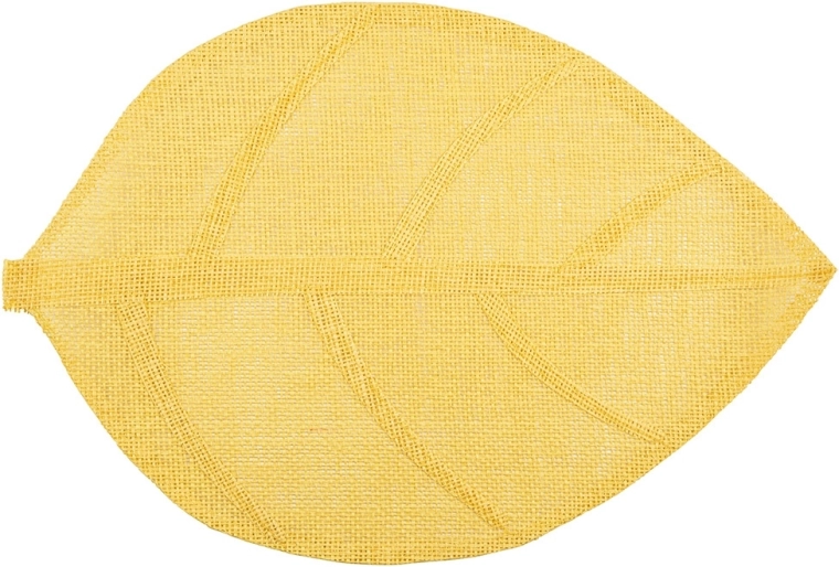 Leaf-shaped placemat yellow 33 × 48 cm