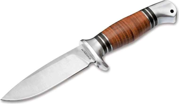 Medību nazis Magnum Leatherneck Hunter 11,2 cm, satīns, ādas rokturis, neilona maksts