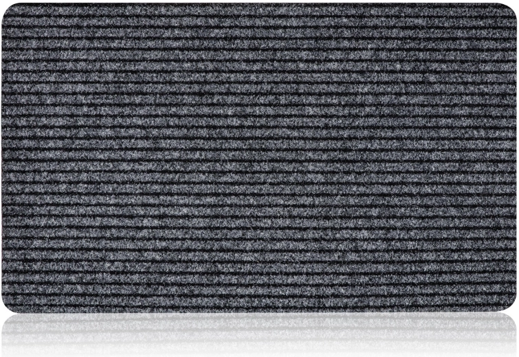 Ieejas paklājiņš no gumijas un tekstila 50 × 80 cm pelēks