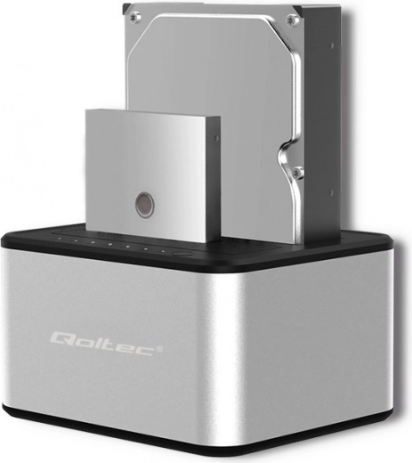Docking station for 2× HDD/SSD 2.5"/3.5" SATA with USB 3.0 and offline cloning