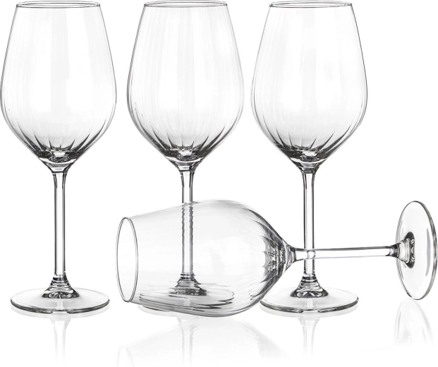 Sarkanvīna glāzes 510 ml Plissé (4 gab.) Royal Leerdam