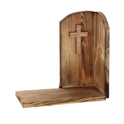 Charred candle stand