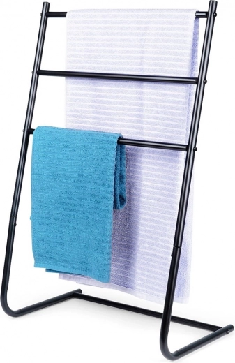 Vilde free-standing black metal towel rack