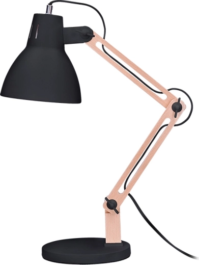 Solight galda lampa Falun E27, melna
