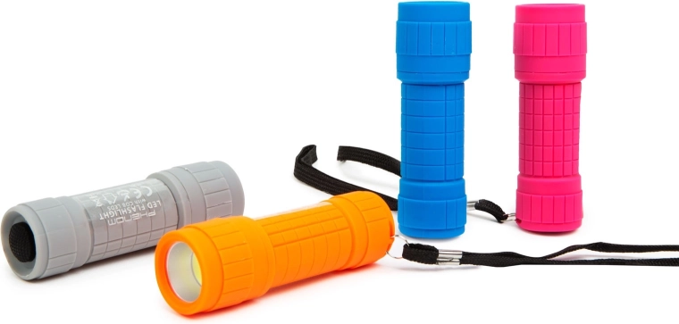 Compact COB LED flashlight with batteries - 1 piece