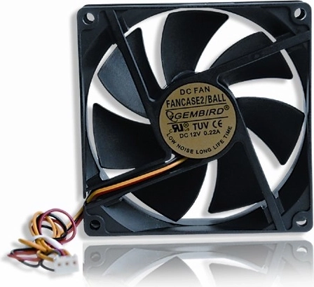 Datora ventilators 90 × 90 × 25 mm, 3 kontaktu, ar lodīšu gultni
