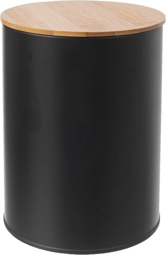 Melna skārda kārba ar bambusa vāciņu 9,5 cm – 1 gab.