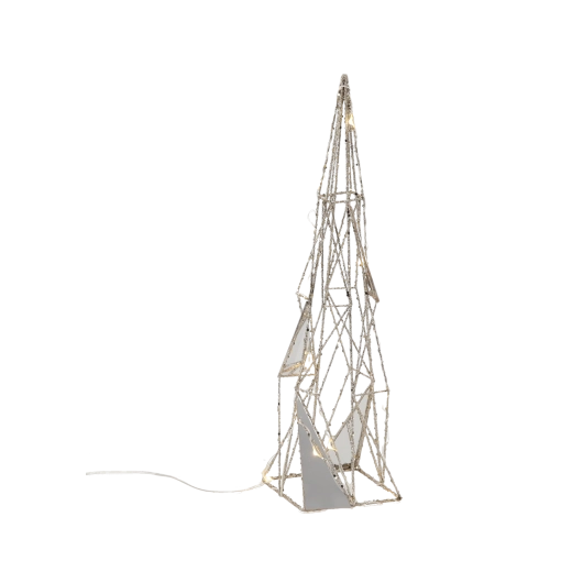 Geometric Christmas tree with LED, 40 cm, warm white, gold