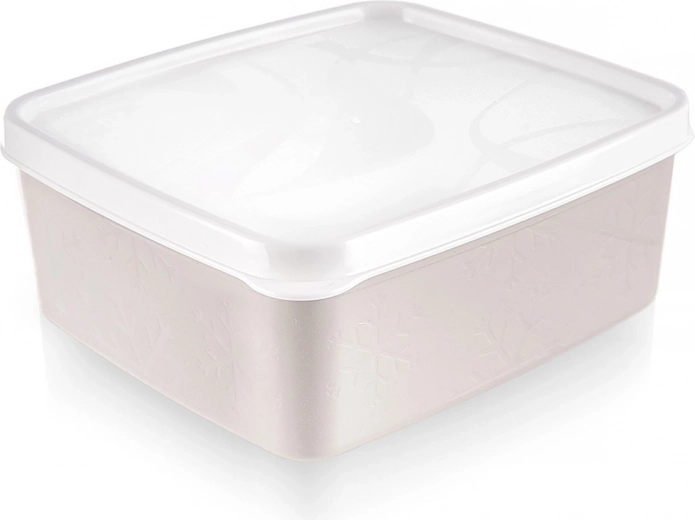 Plastmasas pārtikas kārba ar vāku 650 ml, bēša