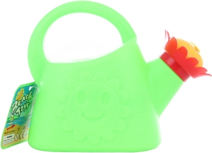 Plastmasas laistīšanas kanna ar noņemamu puķes formas uzgali (krāsu miks)