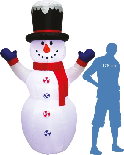 Inflatable Light-Up Snowman 245 cm with LED Lighting