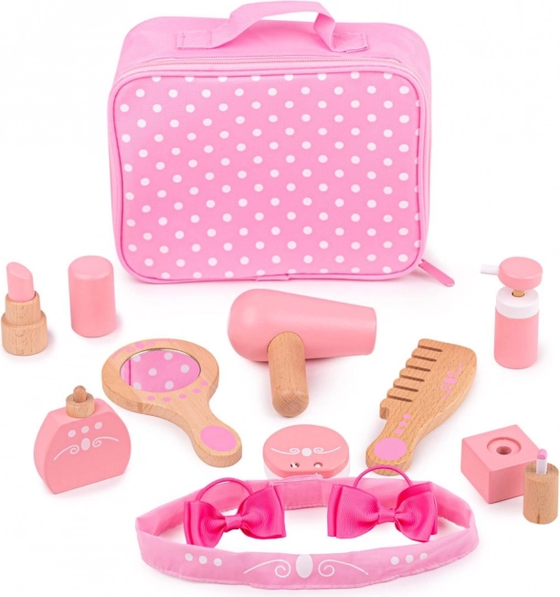 Bigjigs Toys koka kosmētikas komplekts koferītī (11 daļas)